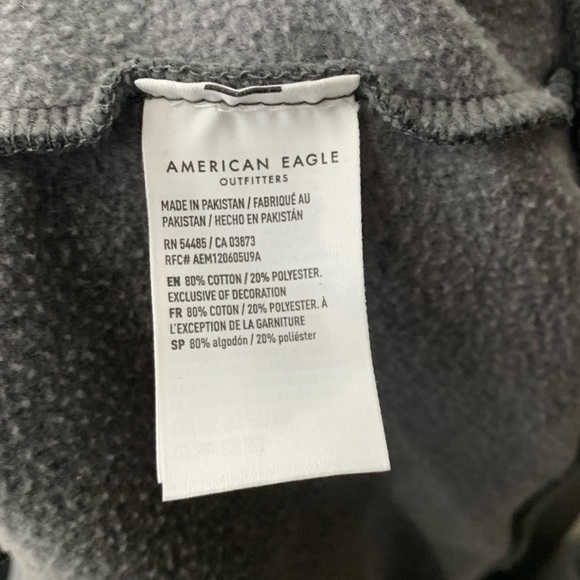 American Eagle Men Size Medium Sweatshirt Super Soft Pullover Top Gray 1/4 Snap - Picture 8 of 8